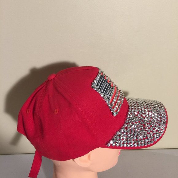 United States of America Flag Bling Fancy Baseball Cap Hat Rhinestones R… - Picture 5 of 10